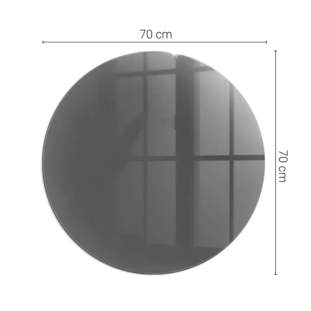 Plaque de sol ronde en verre pour cheminée couleur gris-brun