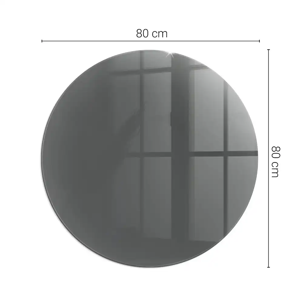 Plaque de sol ronde en verre pour cheminée couleur gris-brun