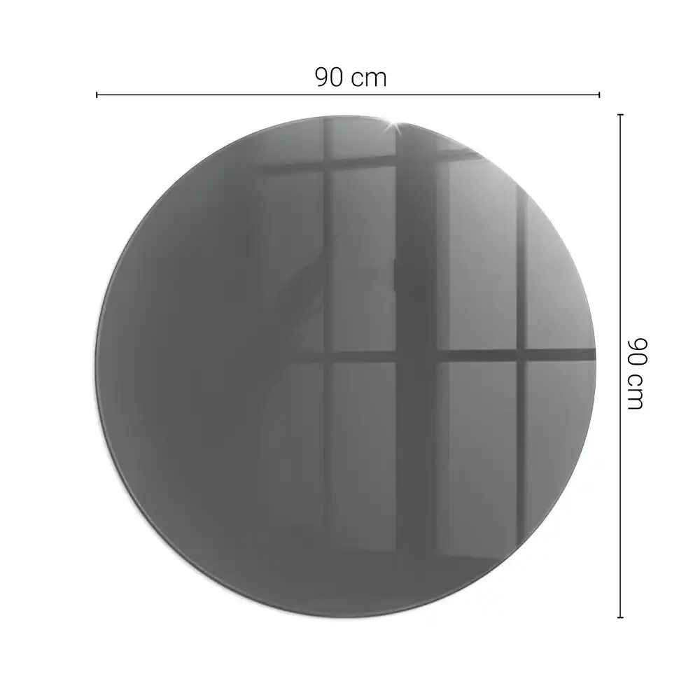 Plaque de sol ronde en verre pour cheminée couleur gris-brun