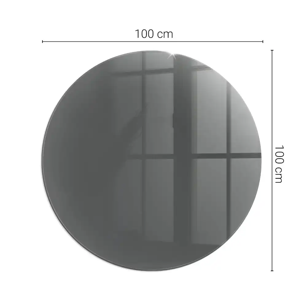 Plaque de sol ronde en verre pour cheminée couleur gris-brun