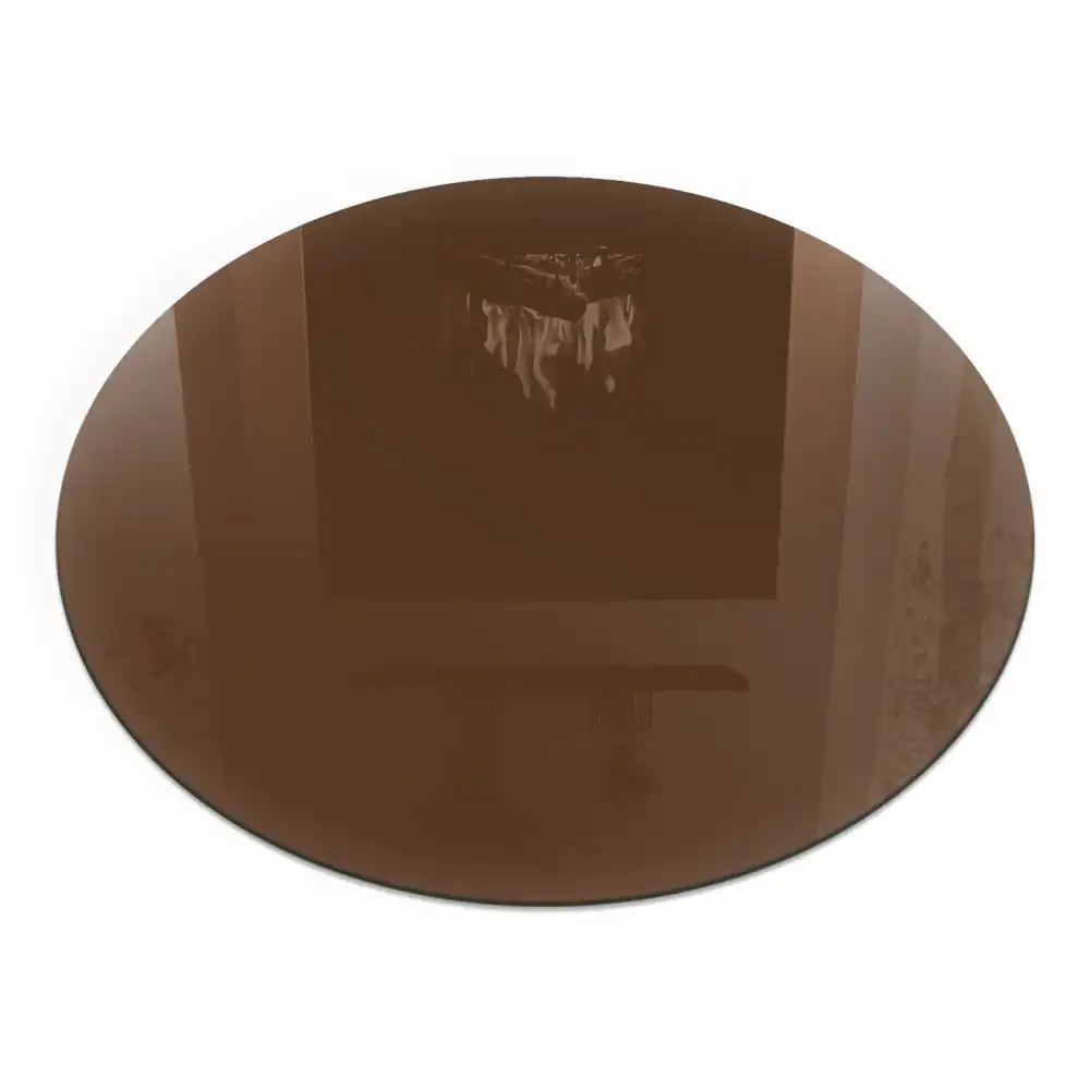 Plaque de sol ronde pour cheminée couleur brune