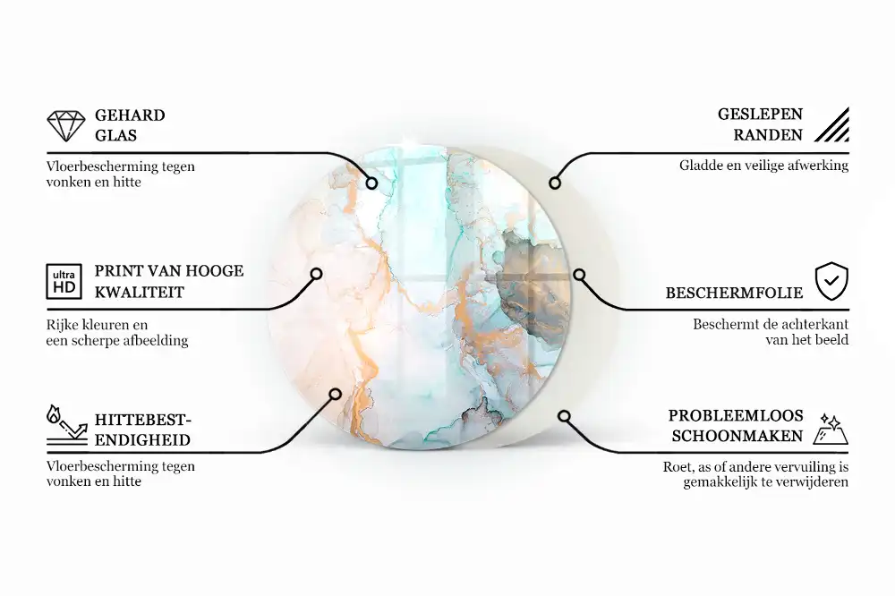 Plaque de sol ronde pour cheminée couleur brune