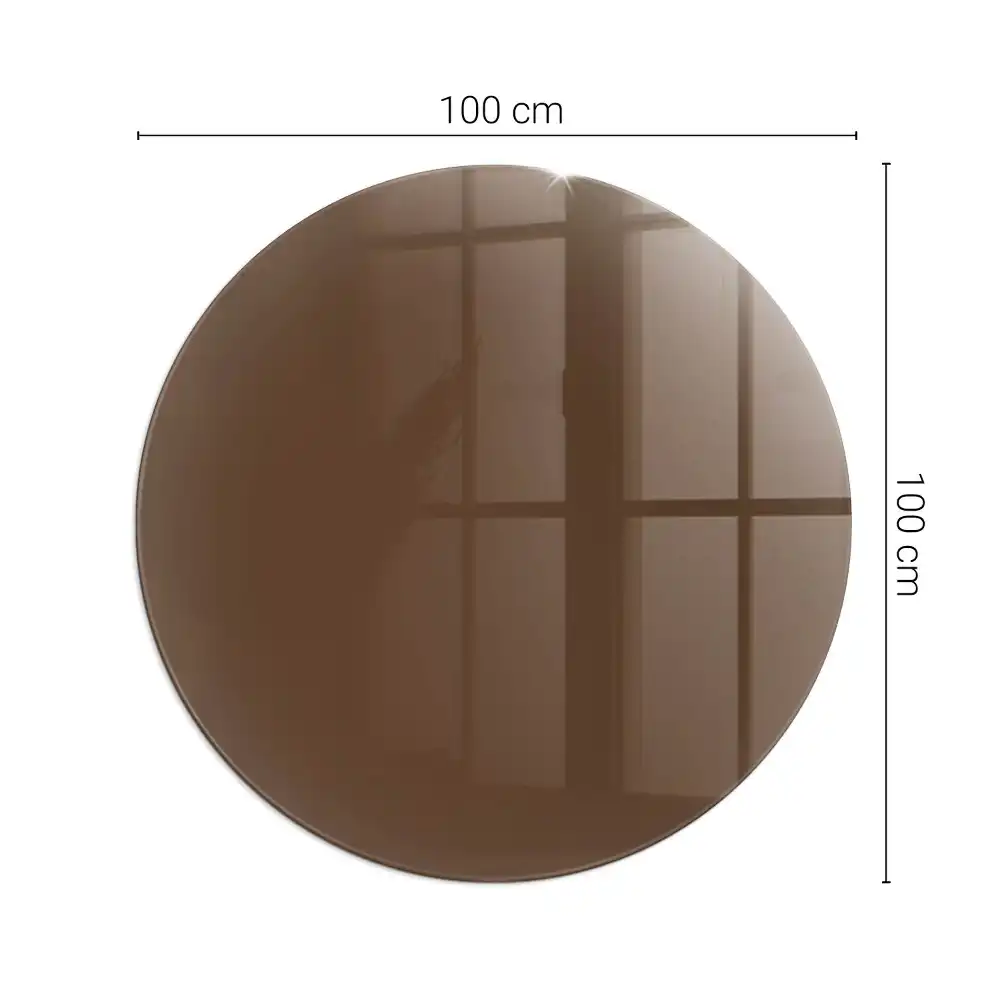 Plaque de sol ronde pour cheminée couleur brune