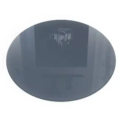 Plaque de cheminée ronde en verre trempé bleu foncé