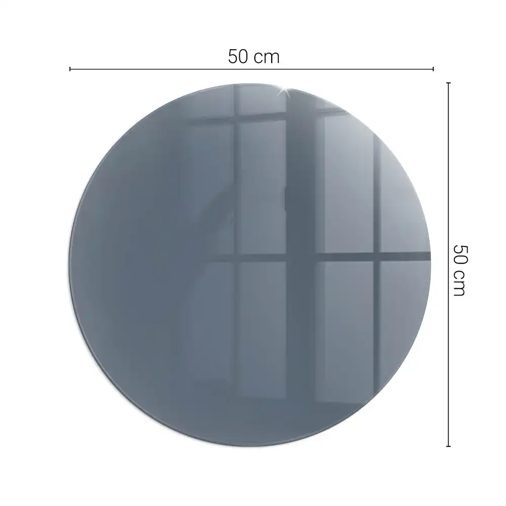 Plaque de cheminée ronde en verre trempé bleu foncé