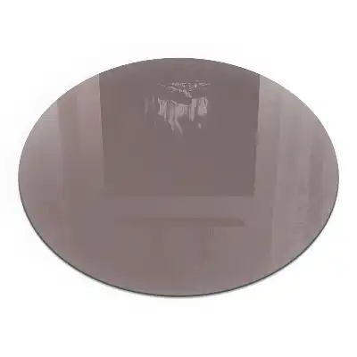 Plaque de sol ronde en verre pour cheminée couleur beige