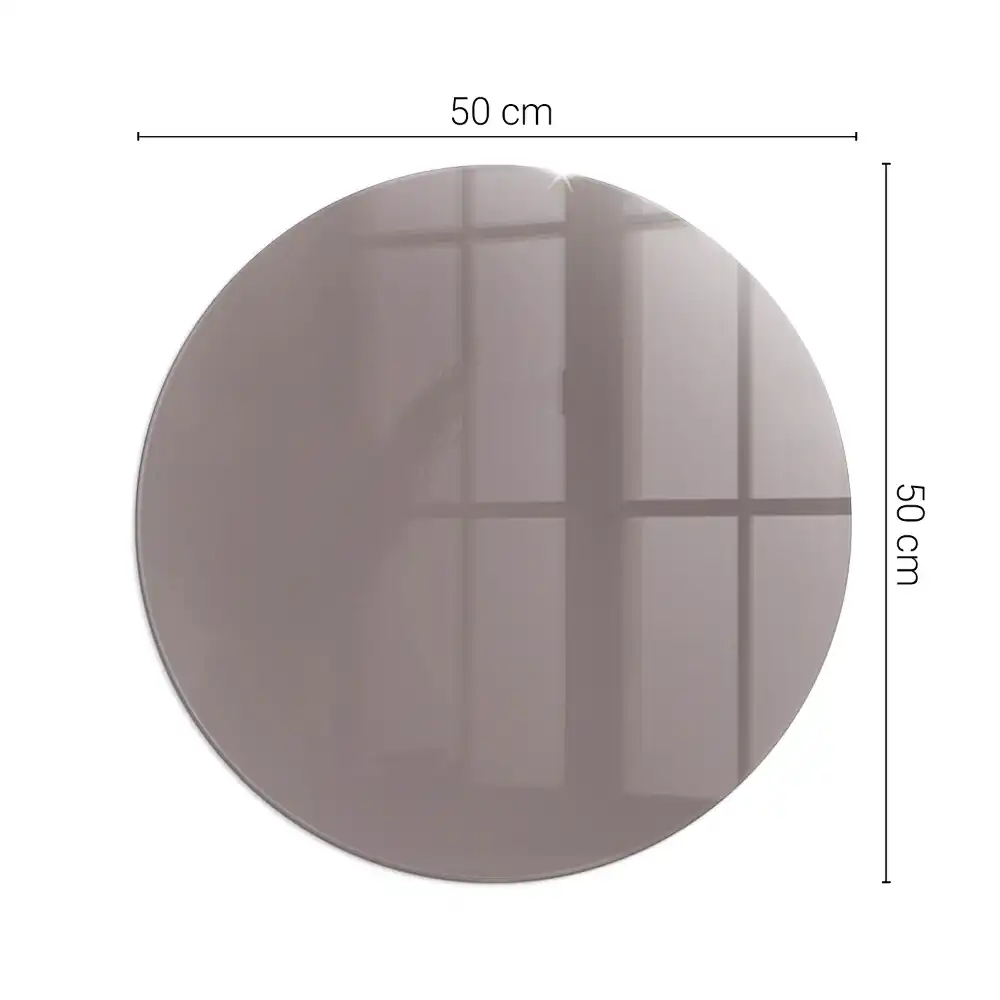 Plaque de sol ronde en verre pour cheminée couleur beige