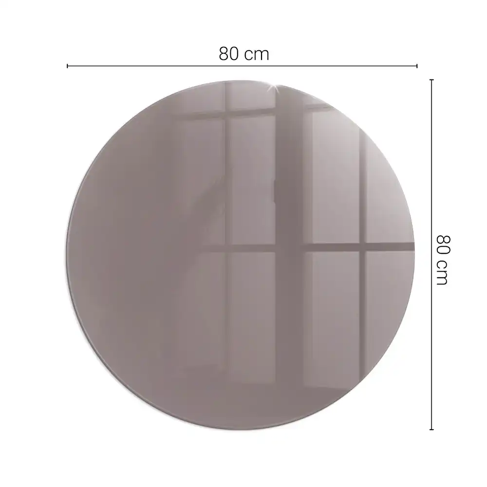 Plaque de sol ronde en verre pour cheminée couleur beige