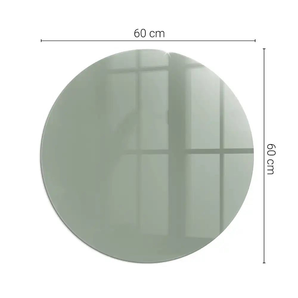 Plaque de protection pour cheminée en verre trempé rond gris-vert