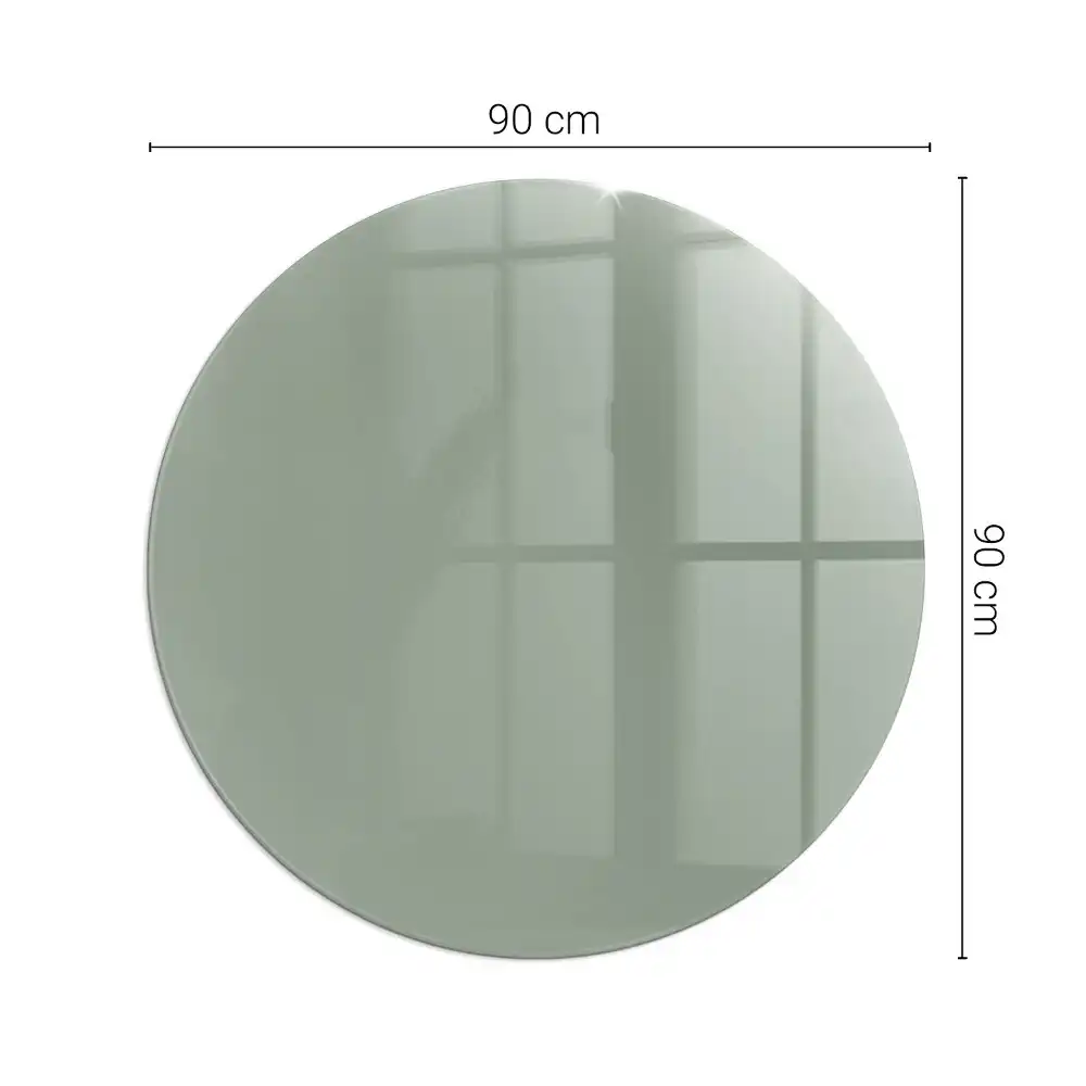 Plaque de protection pour cheminée en verre trempé rond gris-vert