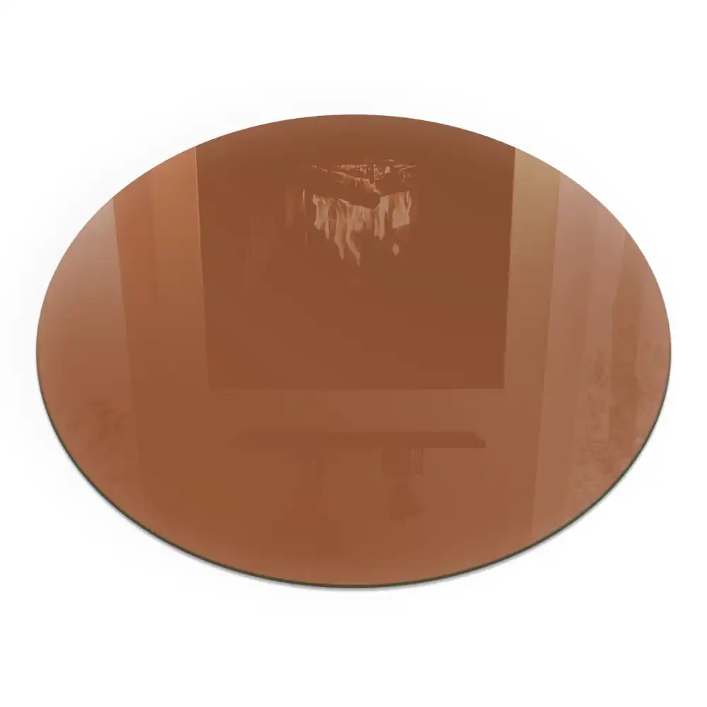Plaque de sol ronde en verre pour cheminée couleur brune