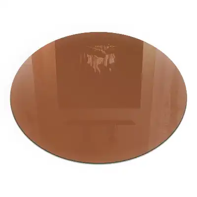 Plaque de sol ronde en verre pour cheminée couleur brune