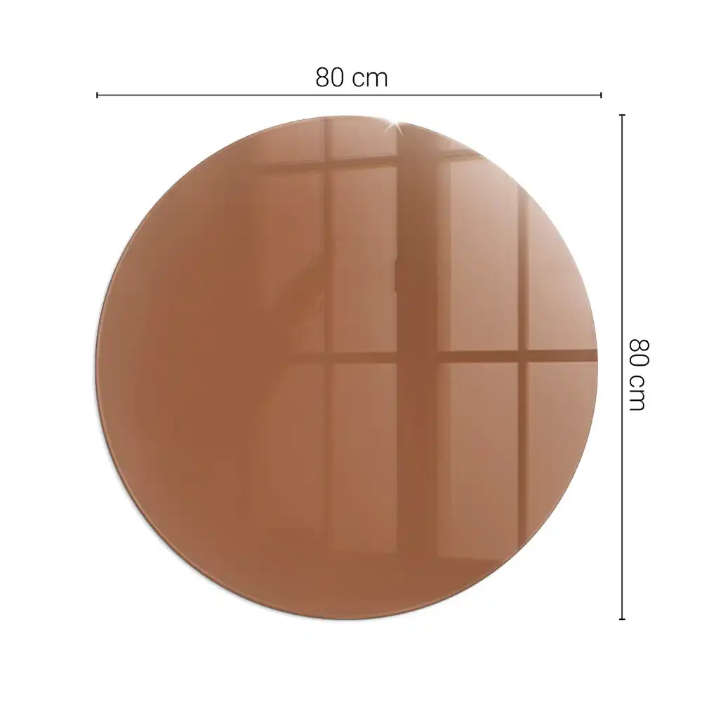 Plaque de sol ronde en verre pour cheminée couleur brune