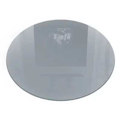 Plaque de sol ronde en verre gris pour cheminée