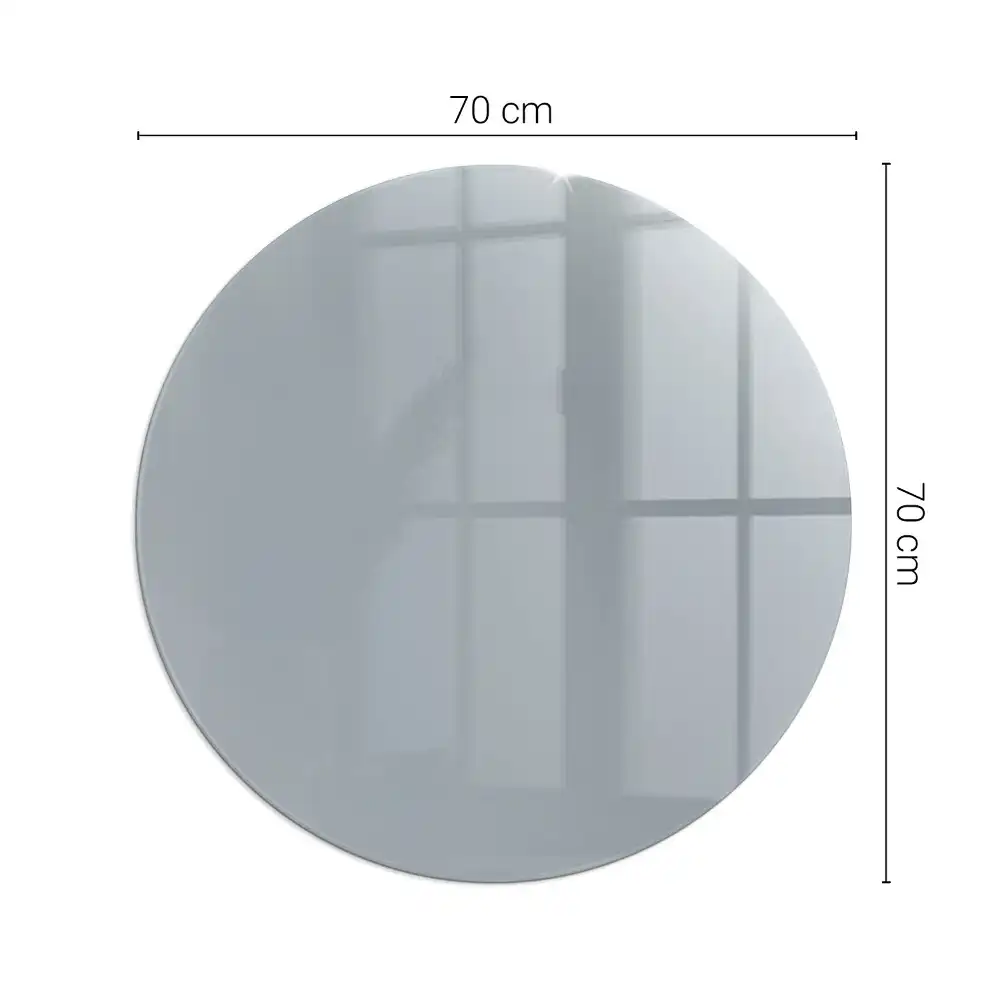 Plaque de sol ronde en verre gris pour cheminée
