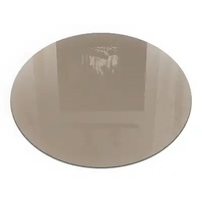 Plaque de sol ronde pour cheminée couleur brune