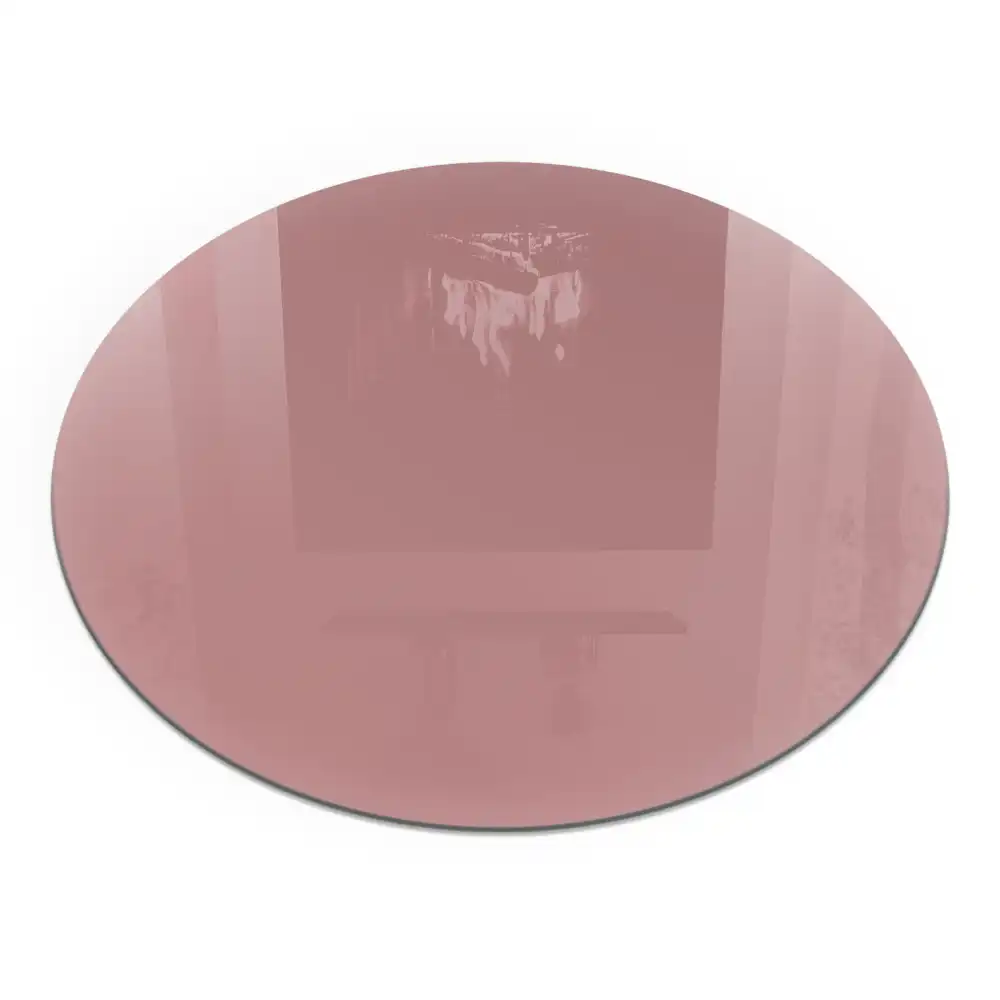 Plaque de protection ronde en verre trempé pour cheminée rose