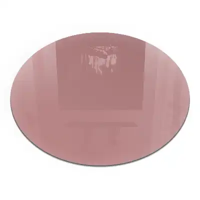 Plaque de protection ronde en verre trempé pour cheminée rose