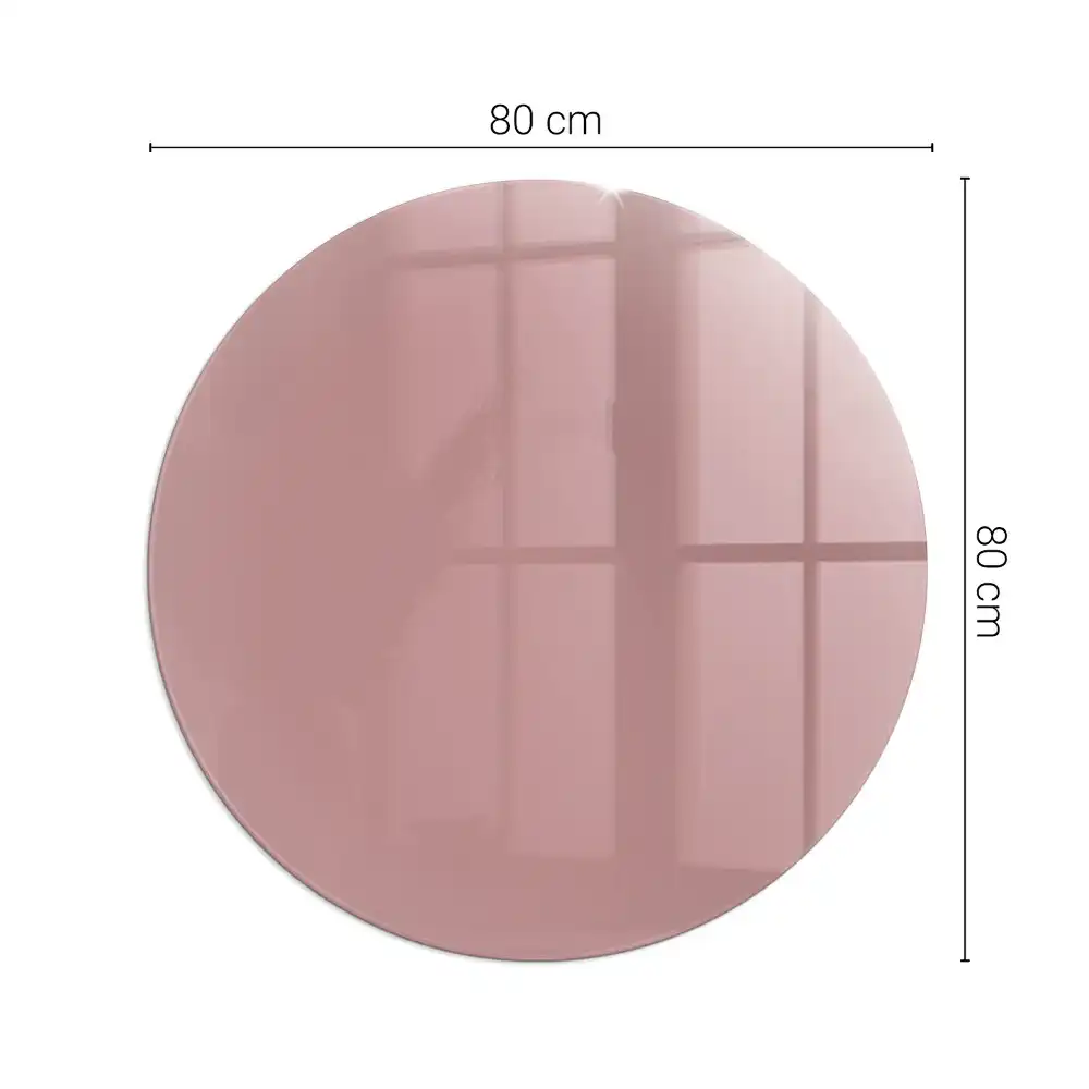 Plaque de protection ronde en verre trempé pour cheminée rose