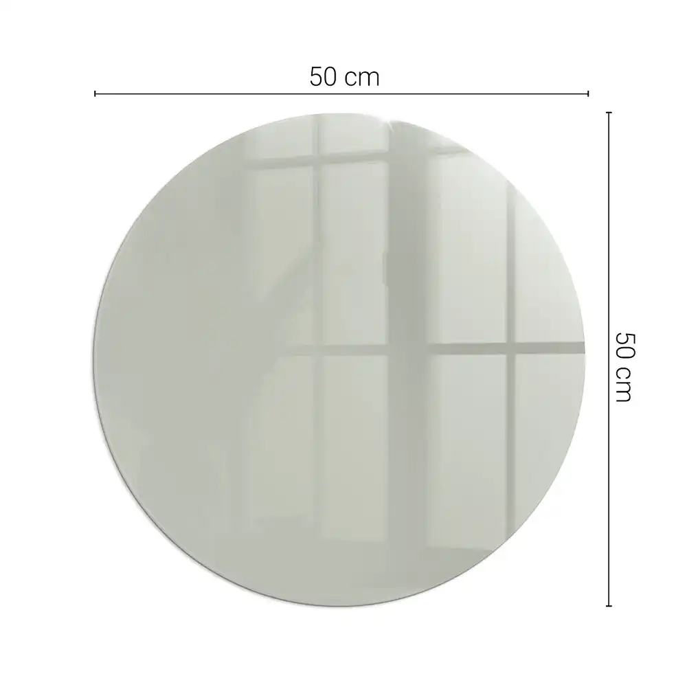 Plaque de sol pour cheminée ronde en verre gris-vert