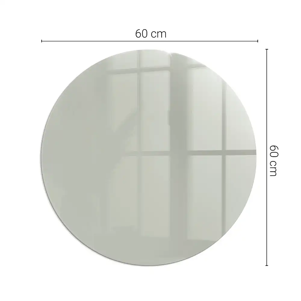 Plaque de sol pour cheminée ronde en verre gris-vert
