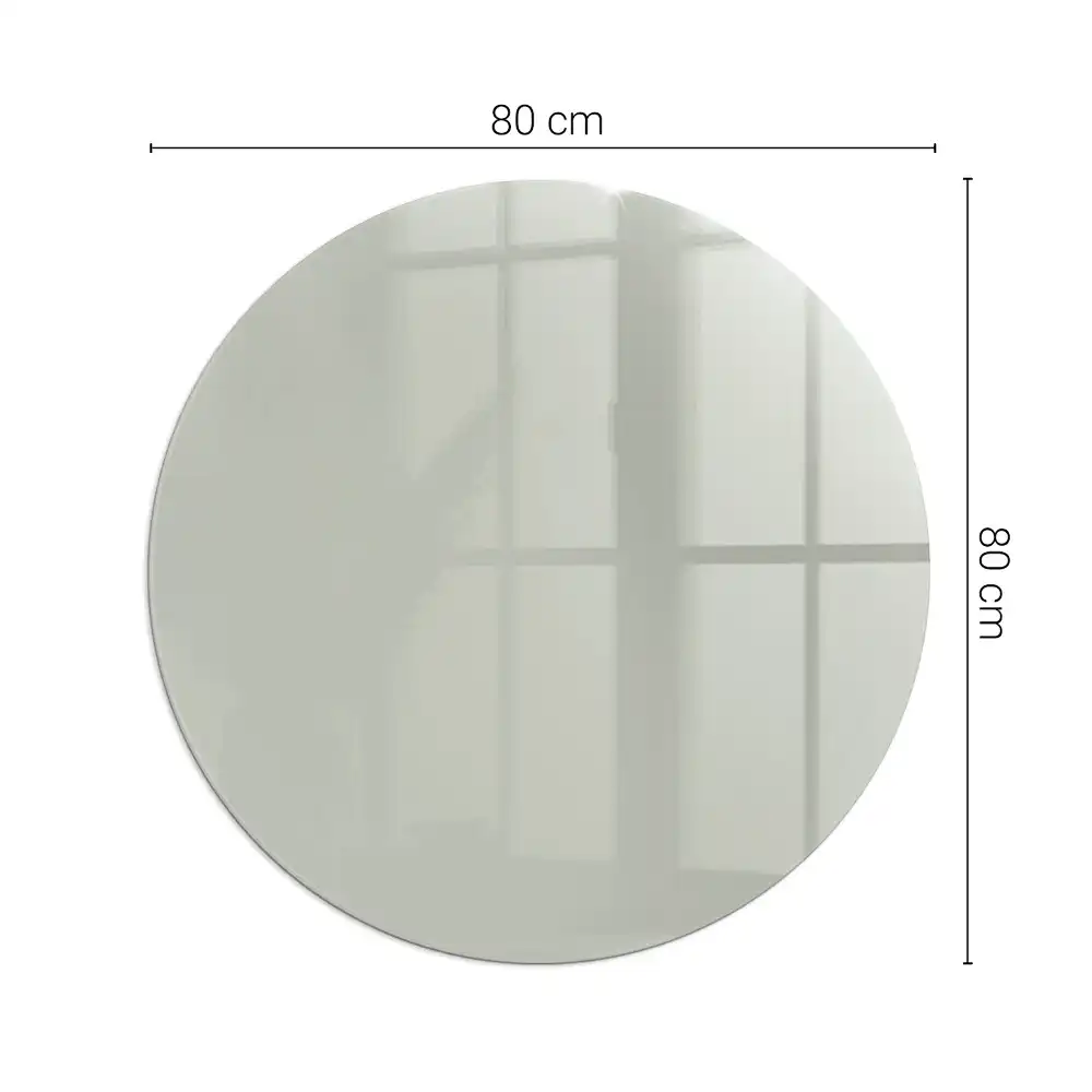 Plaque de sol pour cheminée ronde en verre gris-vert
