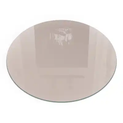 Plaque de sol ronde en verre pour cheminée couleur brun clair