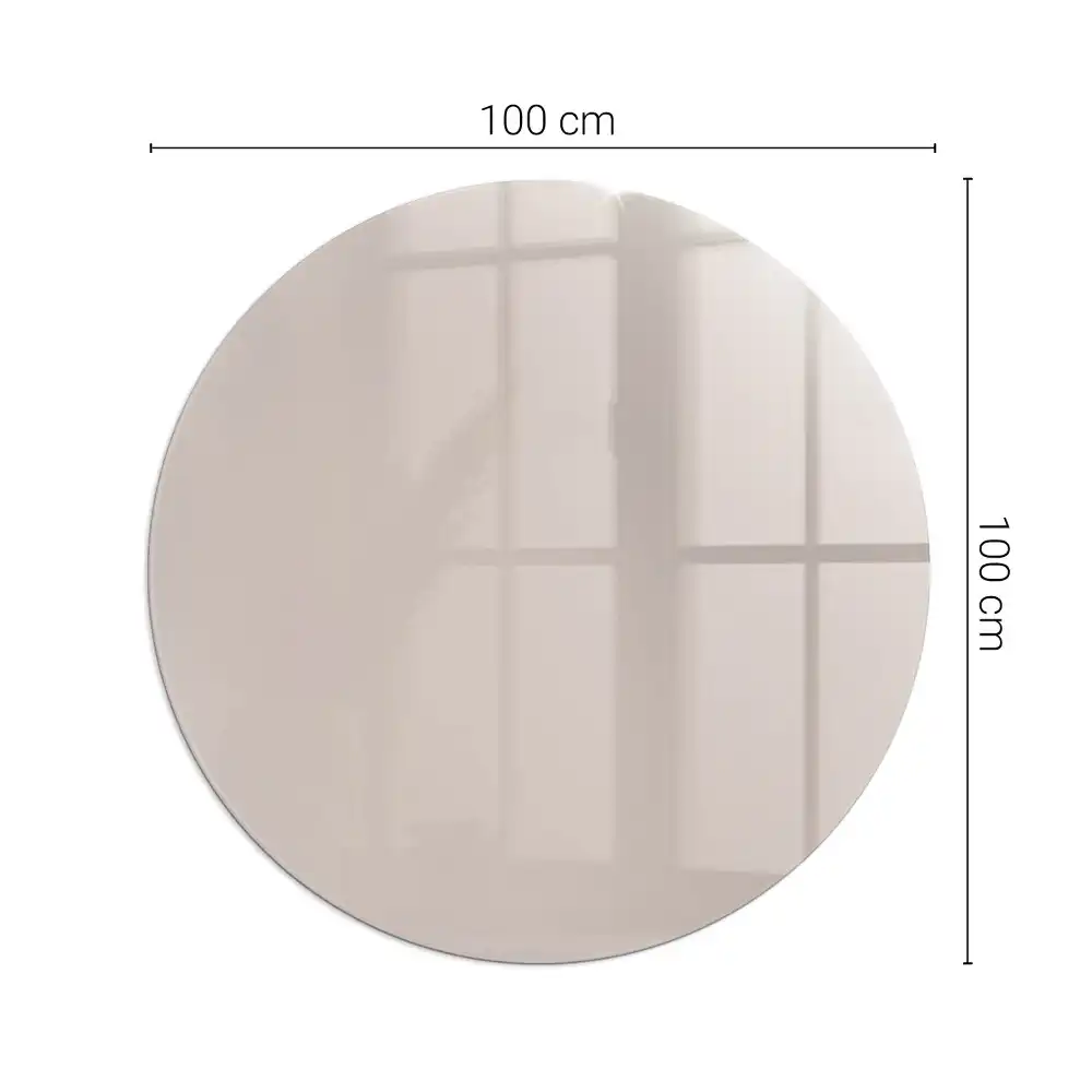 Plaque de sol ronde en verre pour cheminée couleur brun clair
