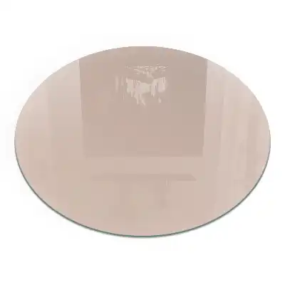Plaque de cheminée ronde en verre trempé brun clair