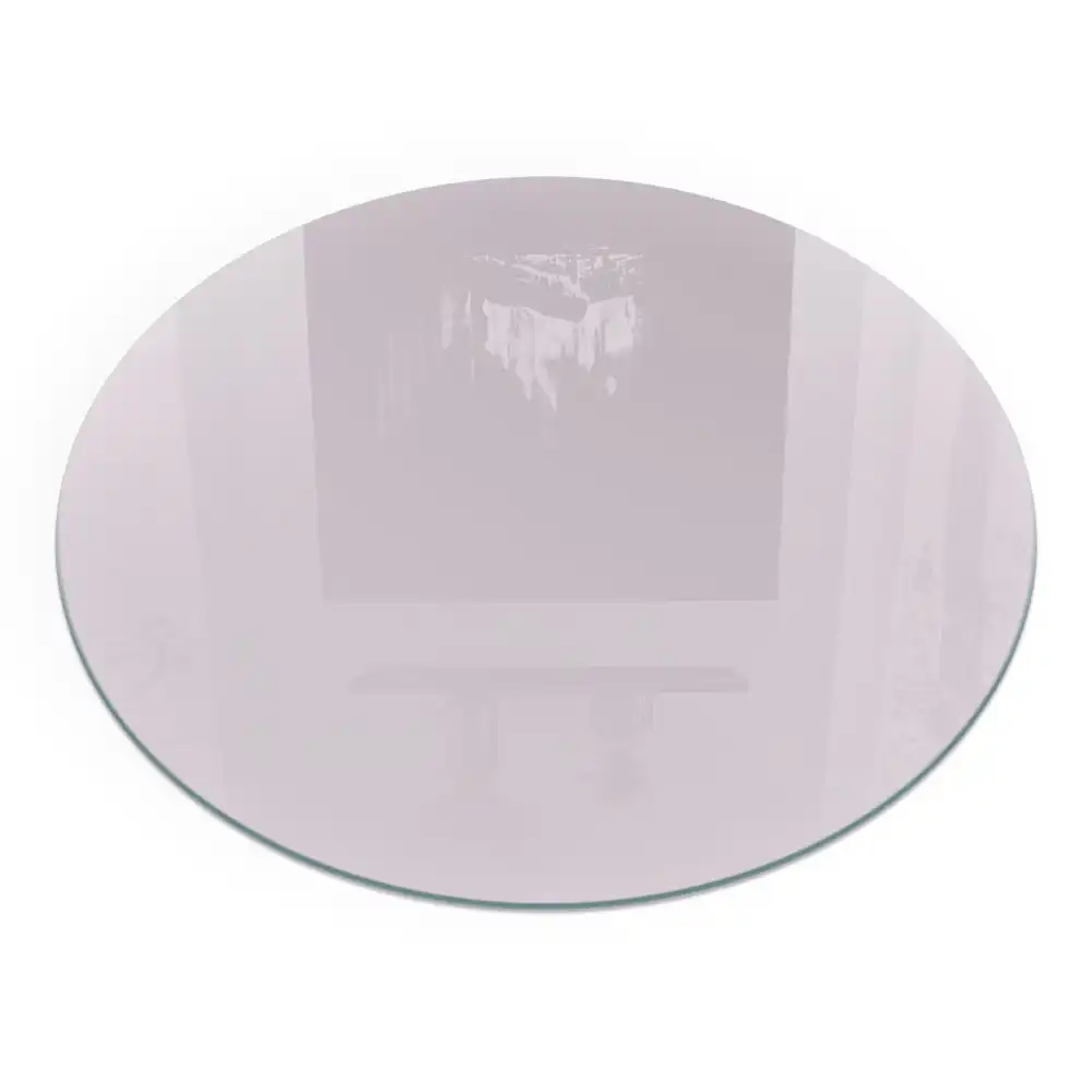 Plaque de sol ronde en verre pour cheminée violet clair