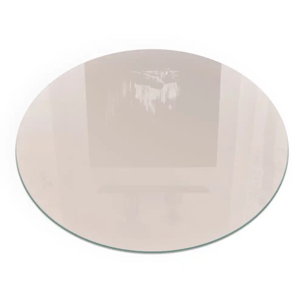 Plaque de protection pour cheminée en verre trempé rond rose pâle