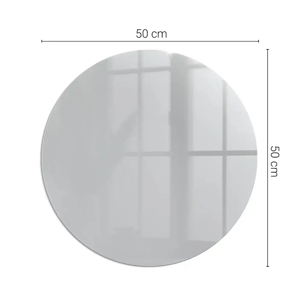 Plaque de sol ronde en verre gris clair pour cheminée