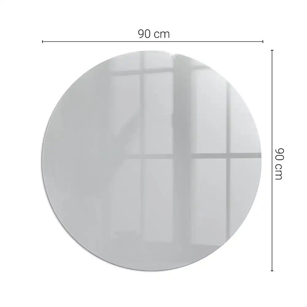 Plaque de sol ronde en verre gris clair pour cheminée