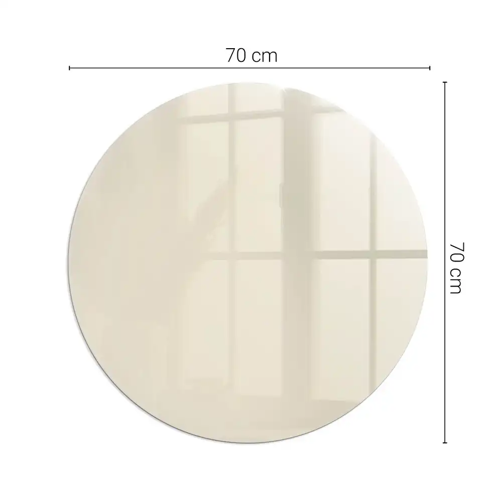 Plaque de sol ronde en verre pour cheminée couleur beige
