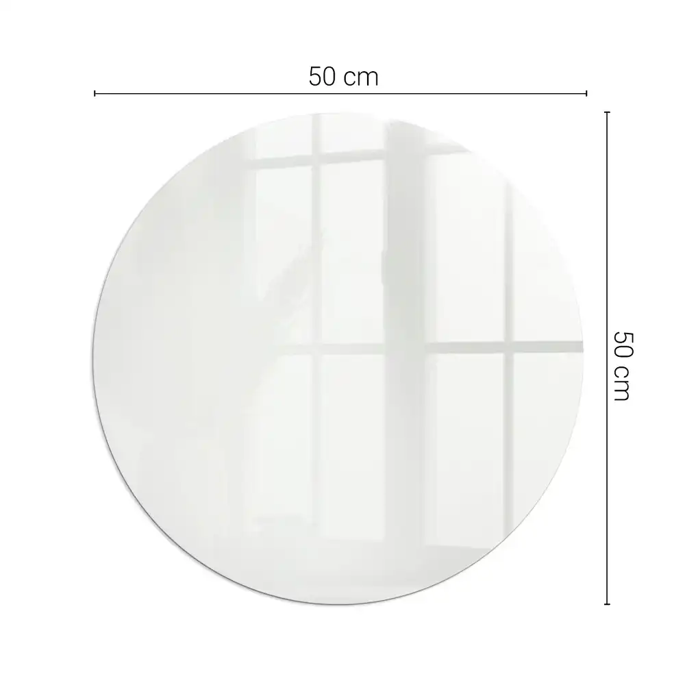 Plaque de protection ronde en verre trempé pour cheminée couleur ivoire