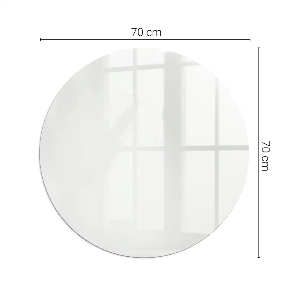 Plaque de protection ronde en verre trempé pour cheminée couleur ivoire