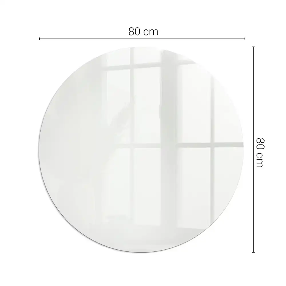 Plaque de protection ronde en verre trempé pour cheminée couleur ivoire