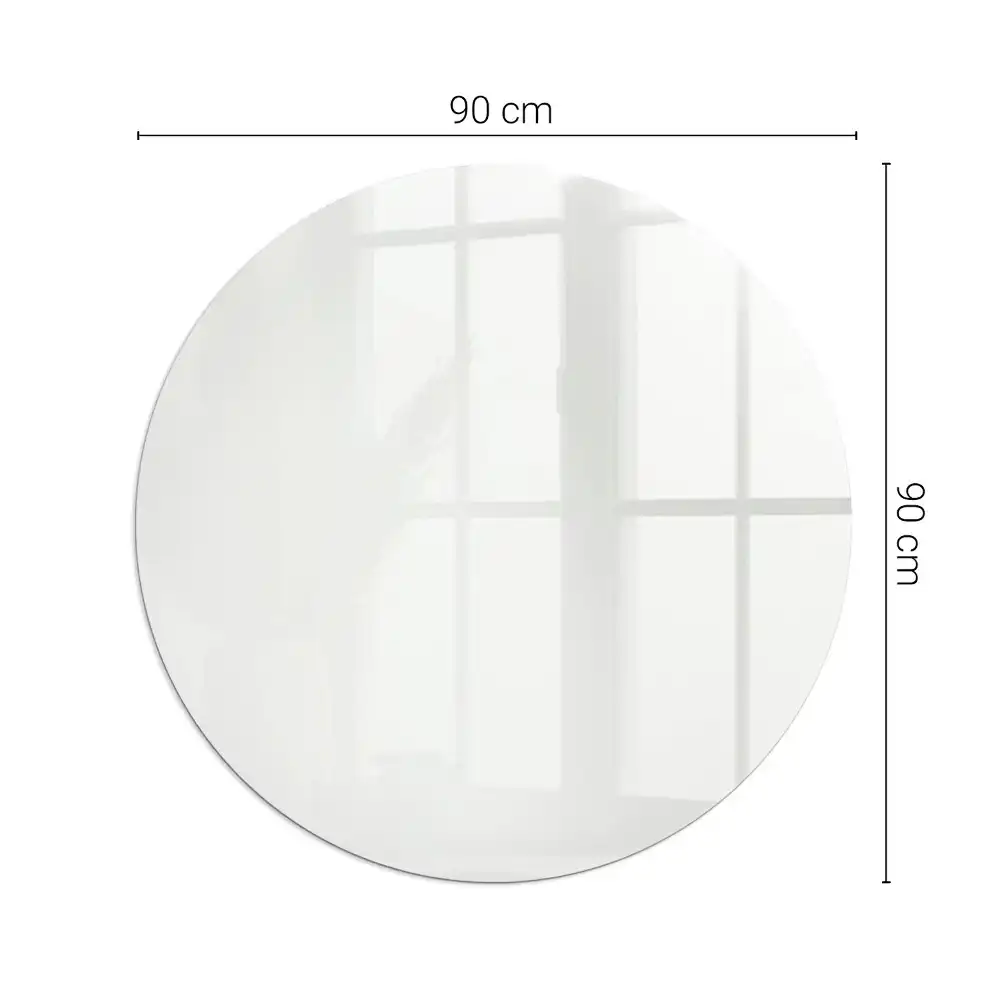 Plaque de protection ronde en verre trempé pour cheminée couleur ivoire