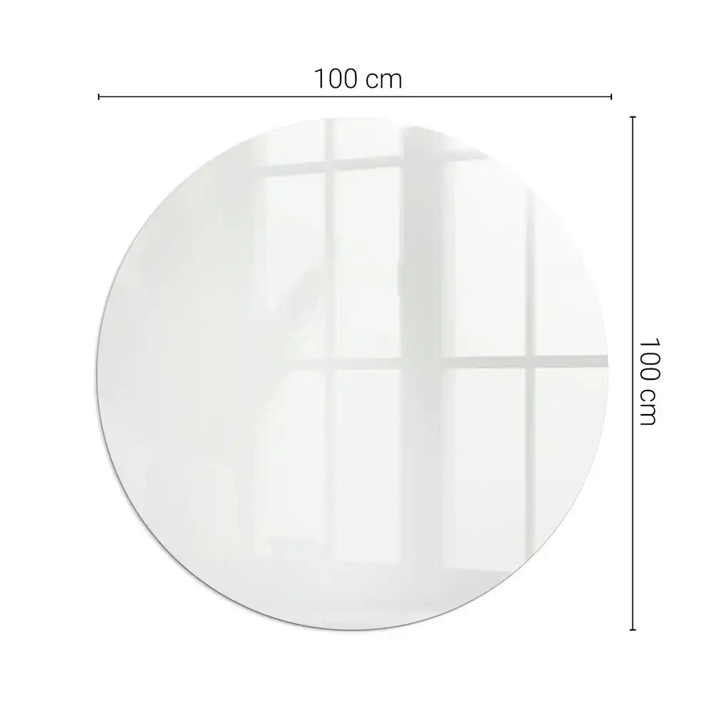 Plaque de protection ronde en verre trempé pour cheminée couleur ivoire