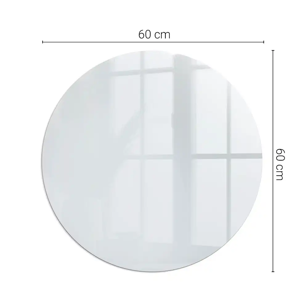 Plaque de sol ronde en verre blanc pour cheminée
