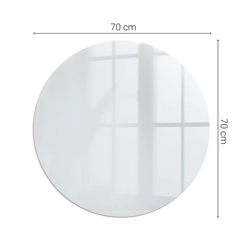 Plaque de sol ronde en verre blanc pour cheminée