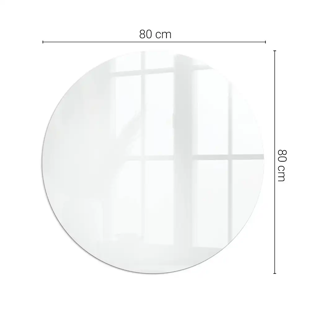 Plaque de sol ronde en verre blanc pour cheminée