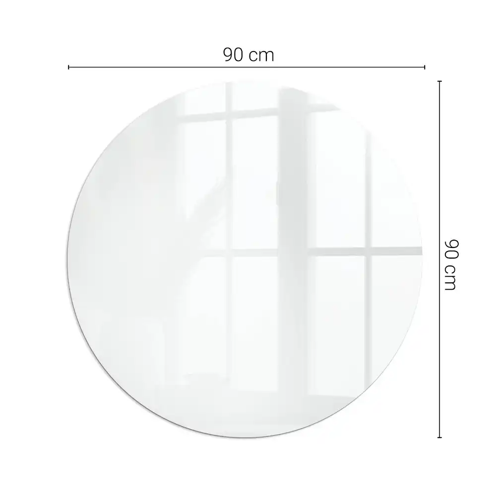 Plaque de sol ronde en verre blanc pour cheminée