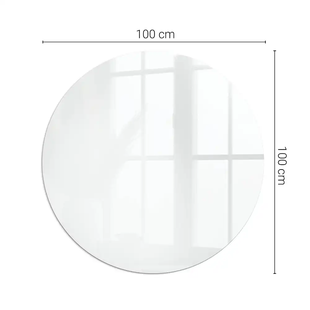 Plaque de sol ronde en verre blanc pour cheminée