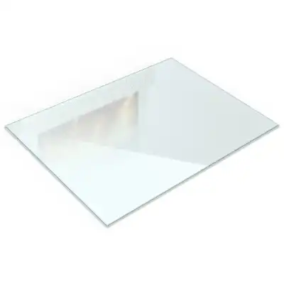 Plaque de sol rectangulaire semi-transparente pour cheminée