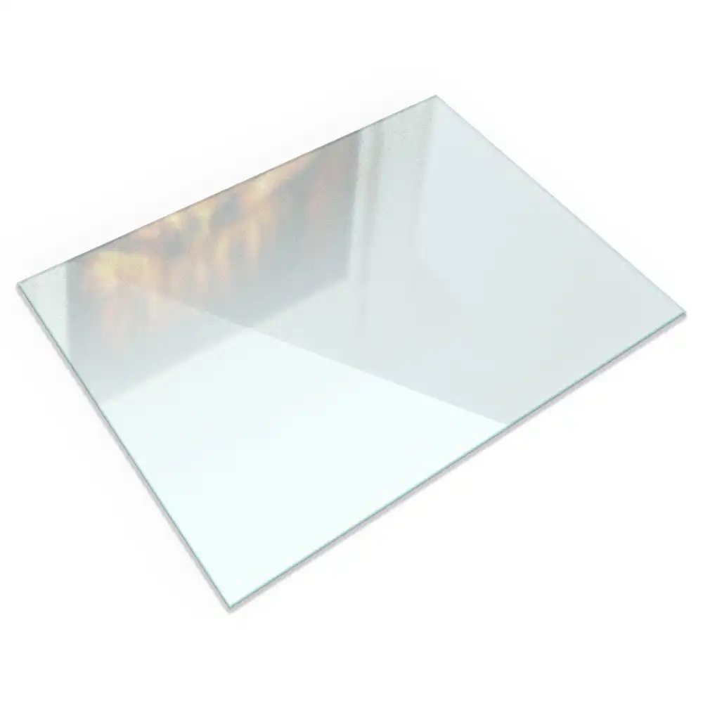 Plaque de sol rectangulaire semi-transparente pour cheminée