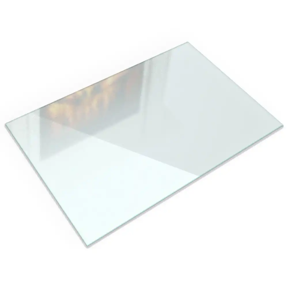 Plaque de sol rectangulaire semi-transparente pour cheminée