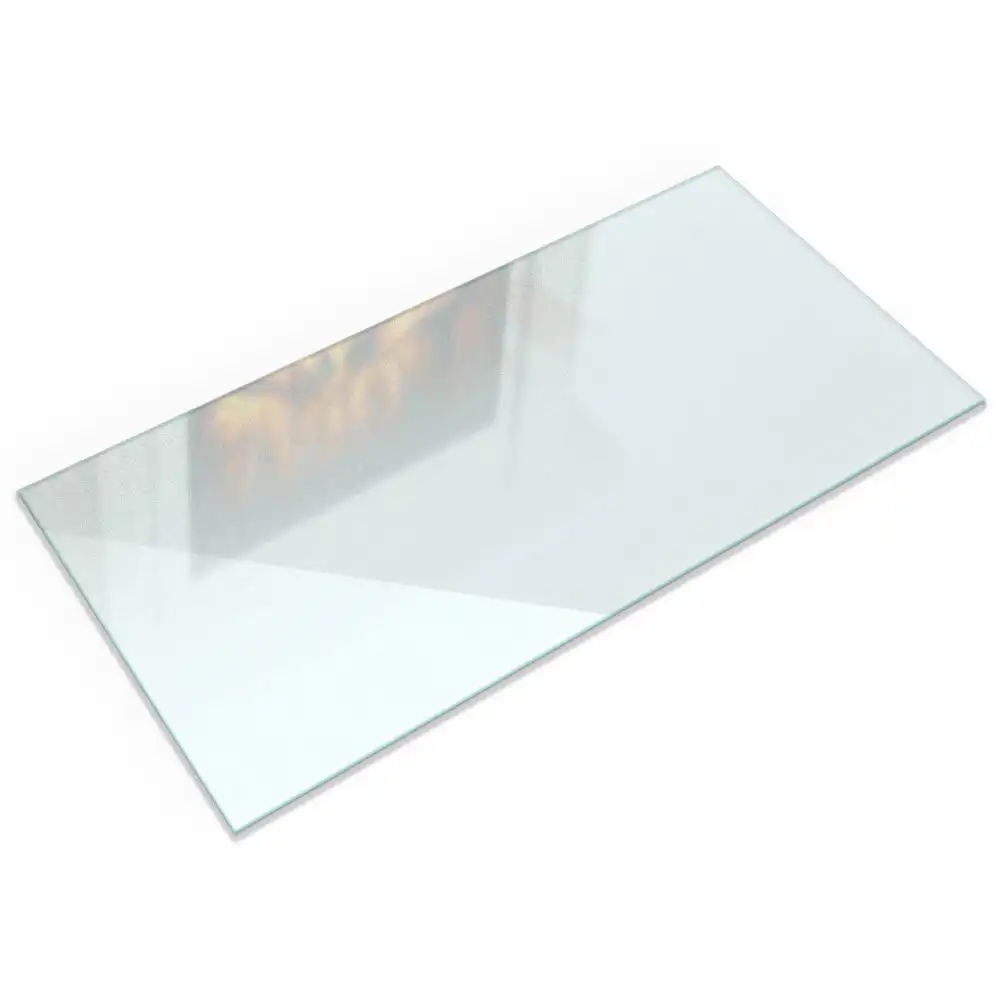 Plaque de sol rectangulaire semi-transparente pour cheminée