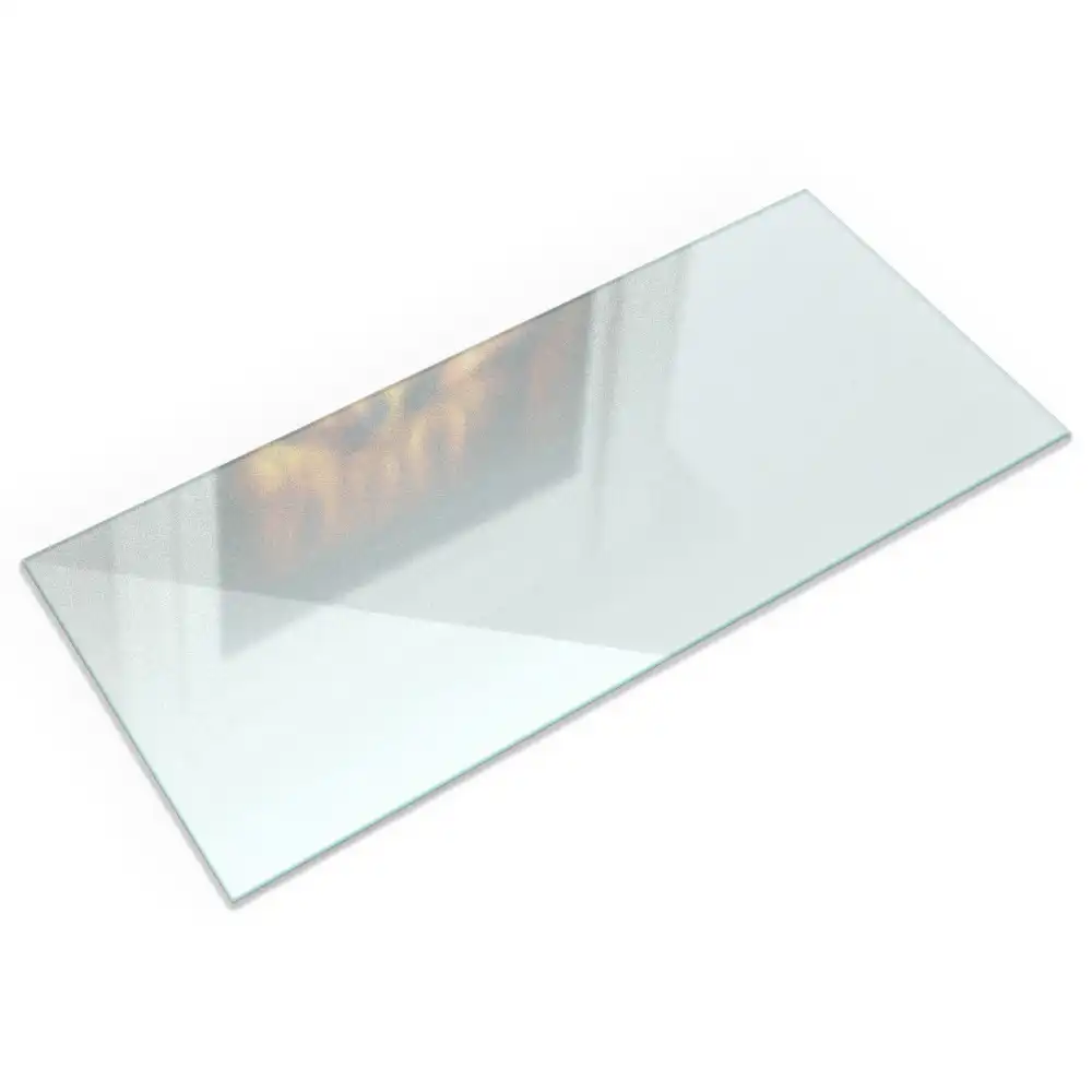 Plaque de sol rectangulaire semi-transparente pour cheminée