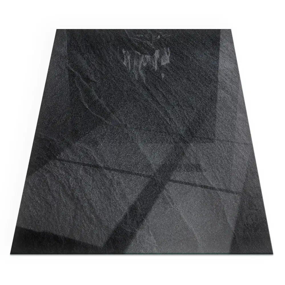 Plaque de sol rectangulaire pour poêle à bois avec texture pierre naturelle